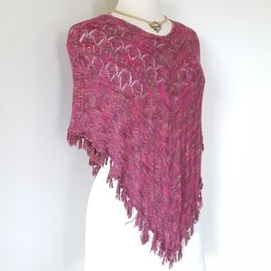 Anthropologie Pink Knit Poncho